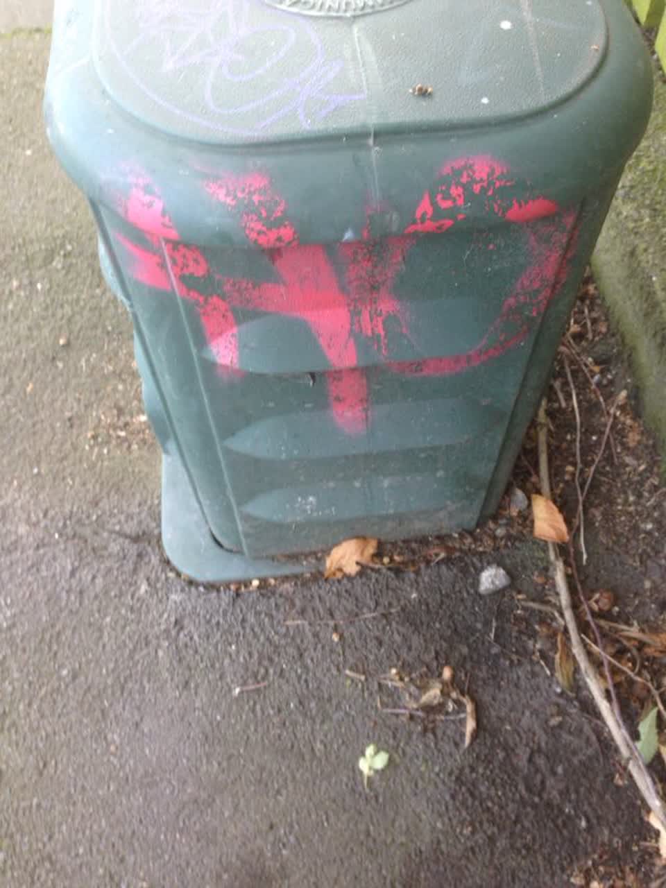 The photograph attached to this graffiti report