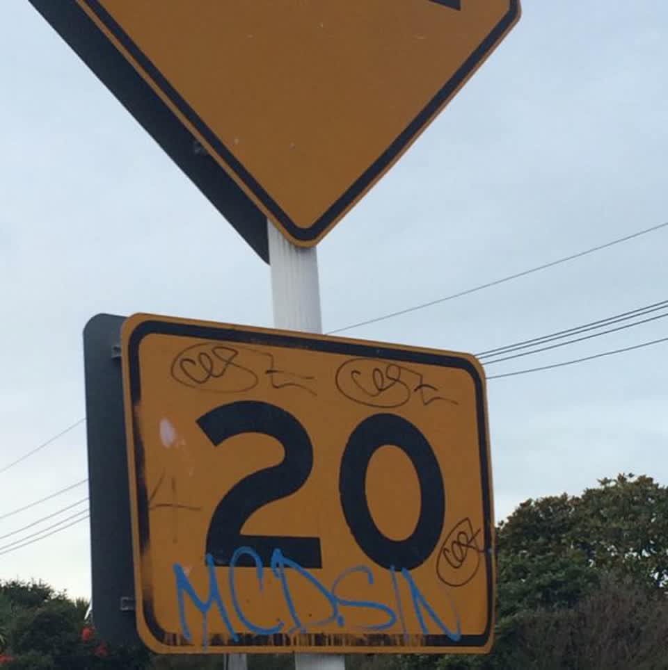 The photograph attached to this graffiti report