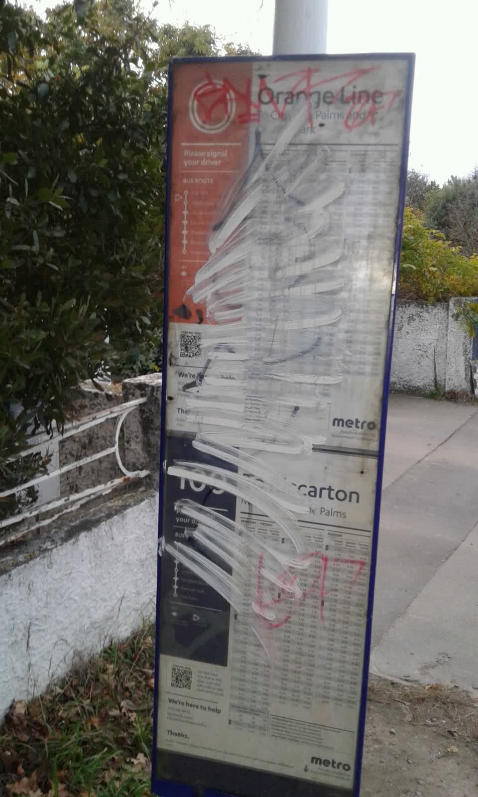 The photograph attached to this graffiti report