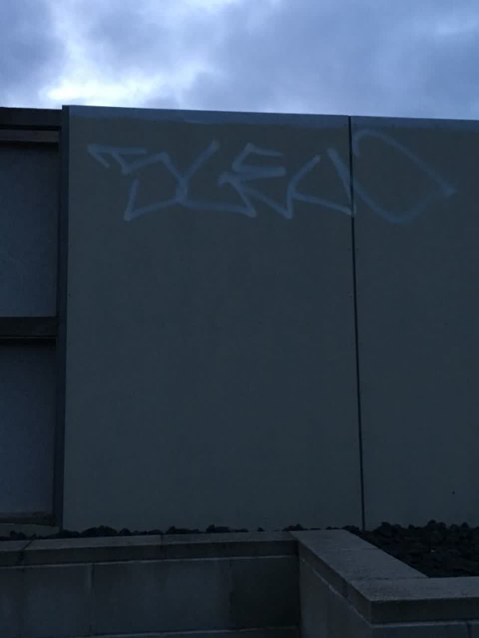 The photograph attached to this graffiti report