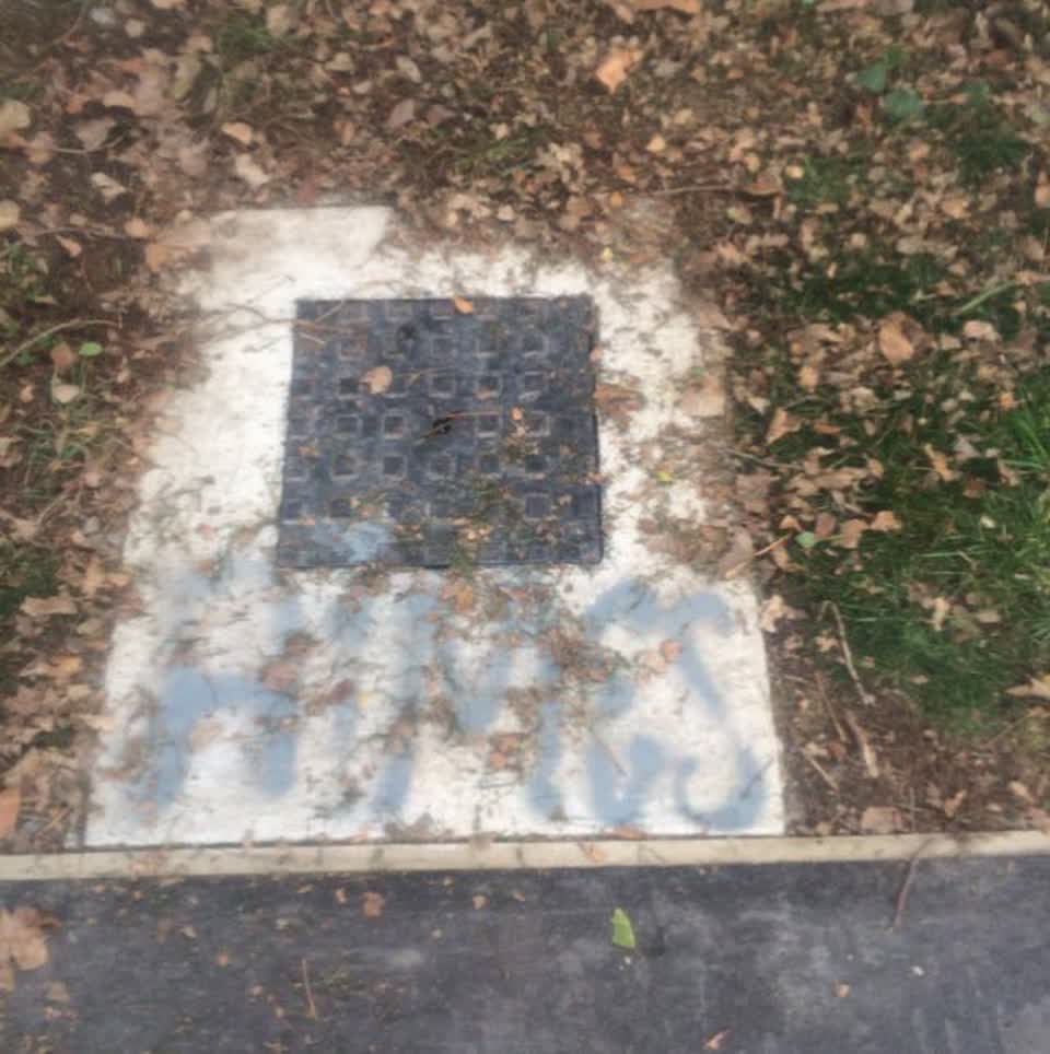 The photograph attached to this graffiti report