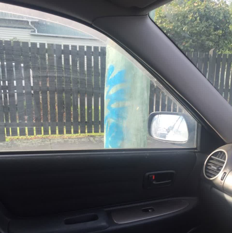 The photograph attached to this graffiti report