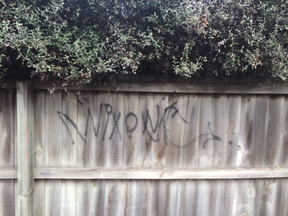 The photograph attached to this graffiti report