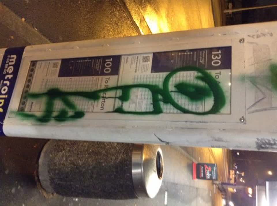 The photograph attached to this graffiti report