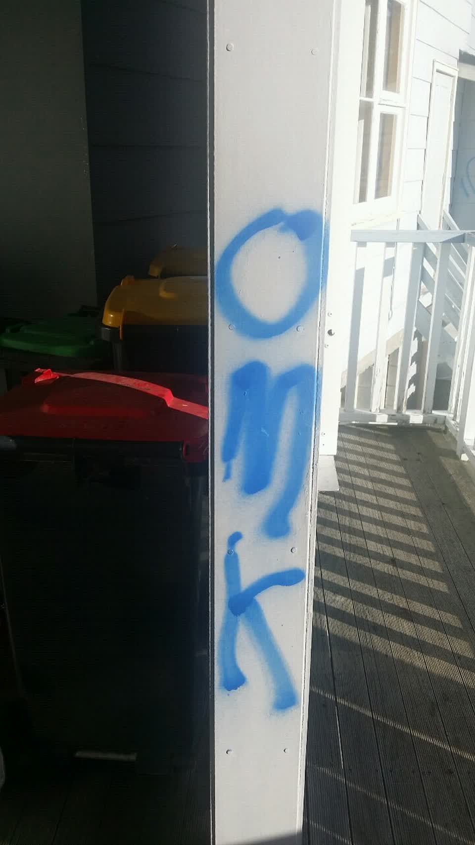 The photograph attached to this graffiti report