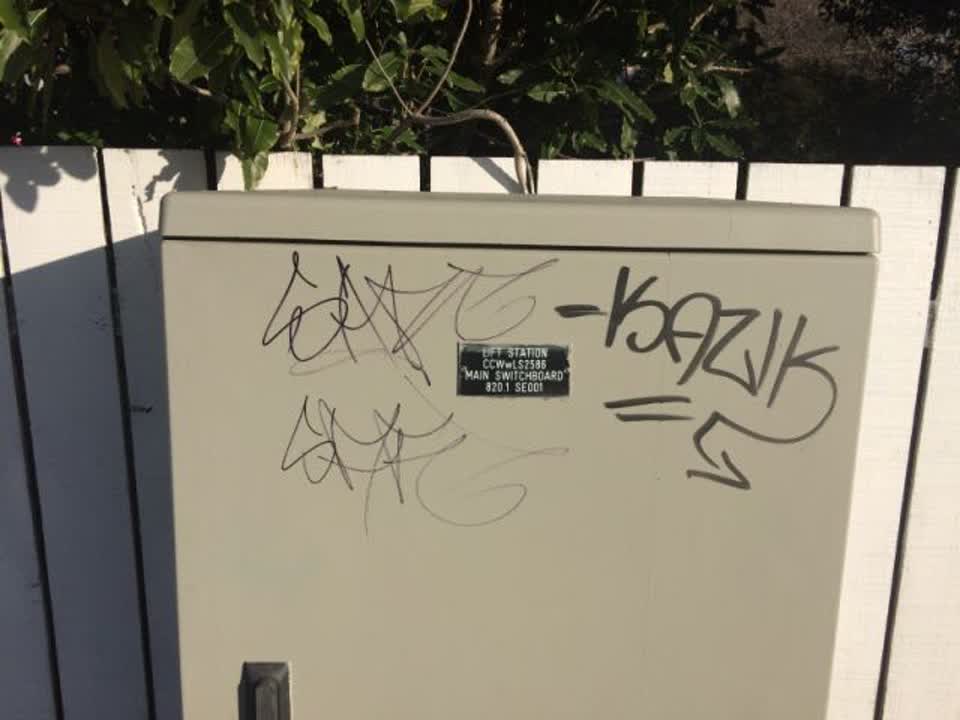 The photograph attached to this graffiti report