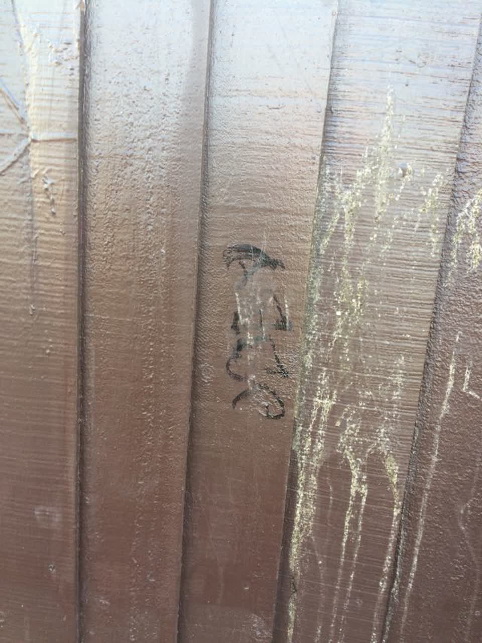 The photograph attached to this graffiti report