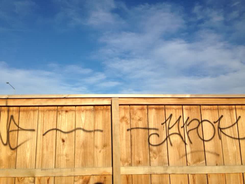 The photograph attached to this graffiti report