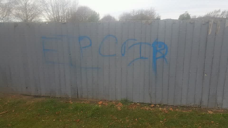The photograph attached to this graffiti report
