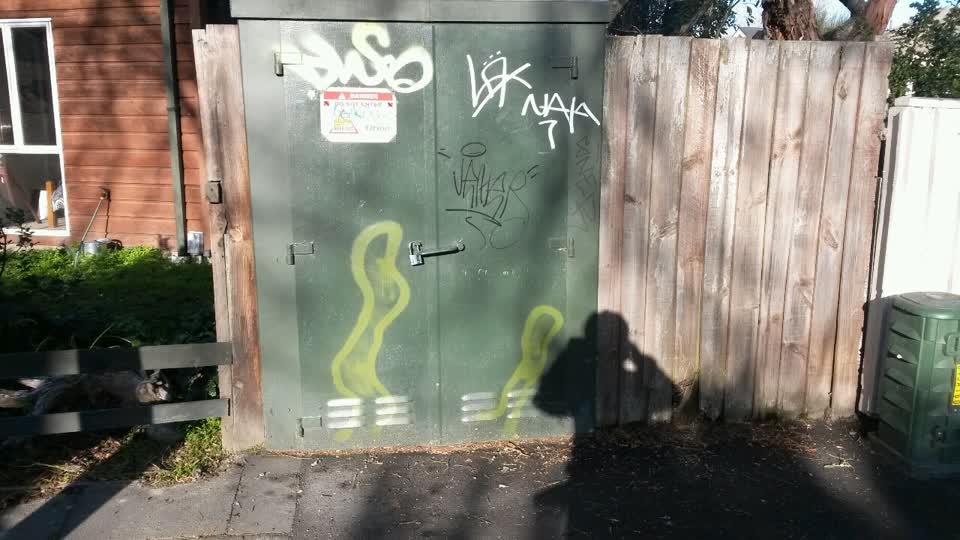 The photograph attached to this graffiti report