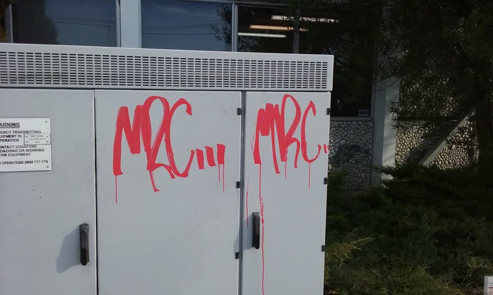 The photograph attached to this graffiti report