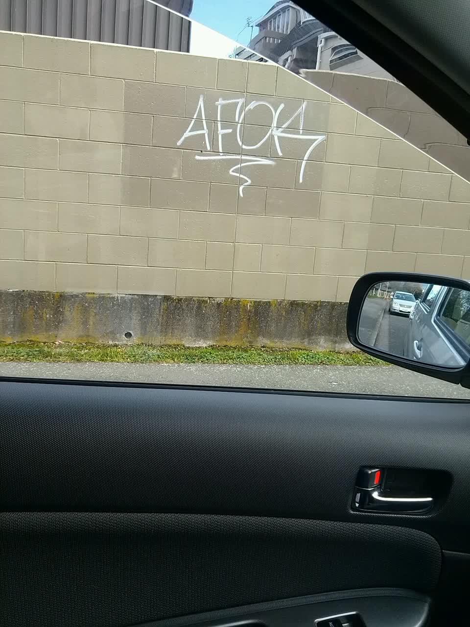 The photograph attached to this graffiti report