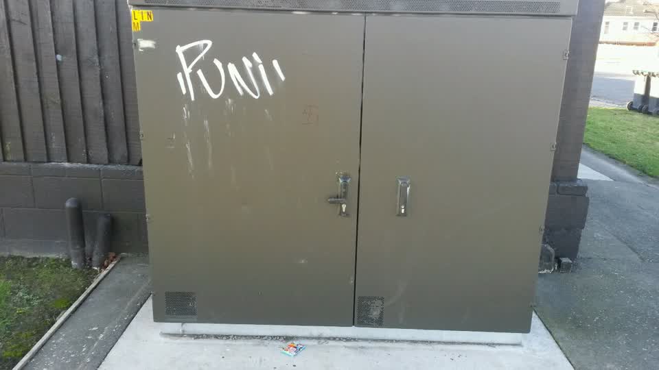 The photograph attached to this graffiti report