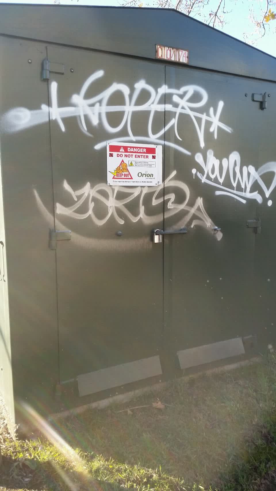 The photograph attached to this graffiti report