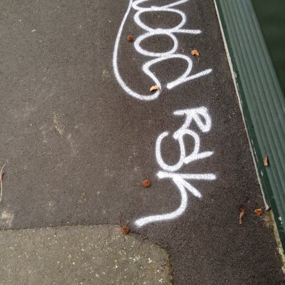 The photograph attached to this graffiti report
