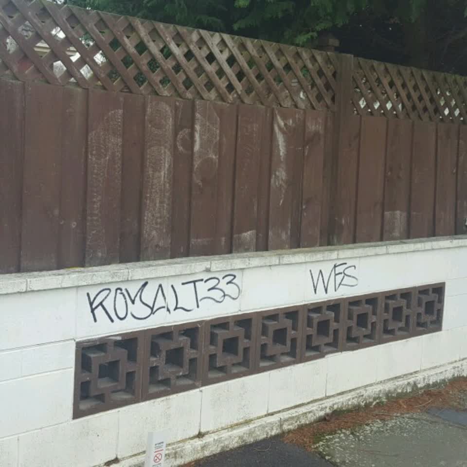 The photograph attached to this graffiti report