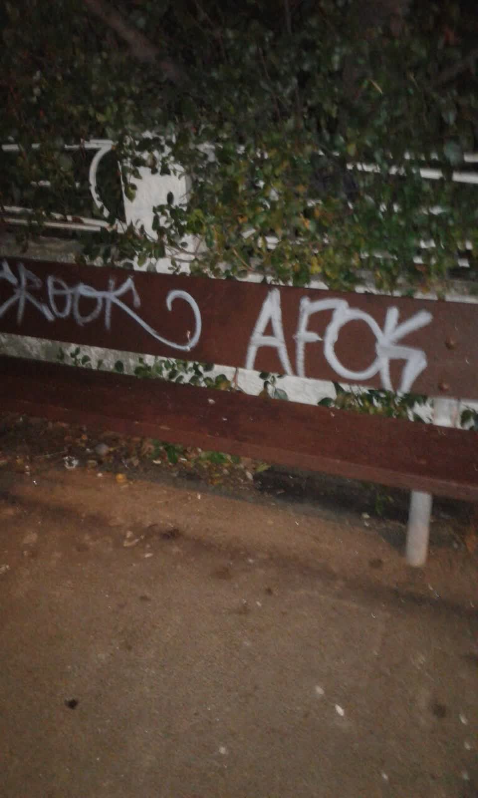 The photograph attached to this graffiti report