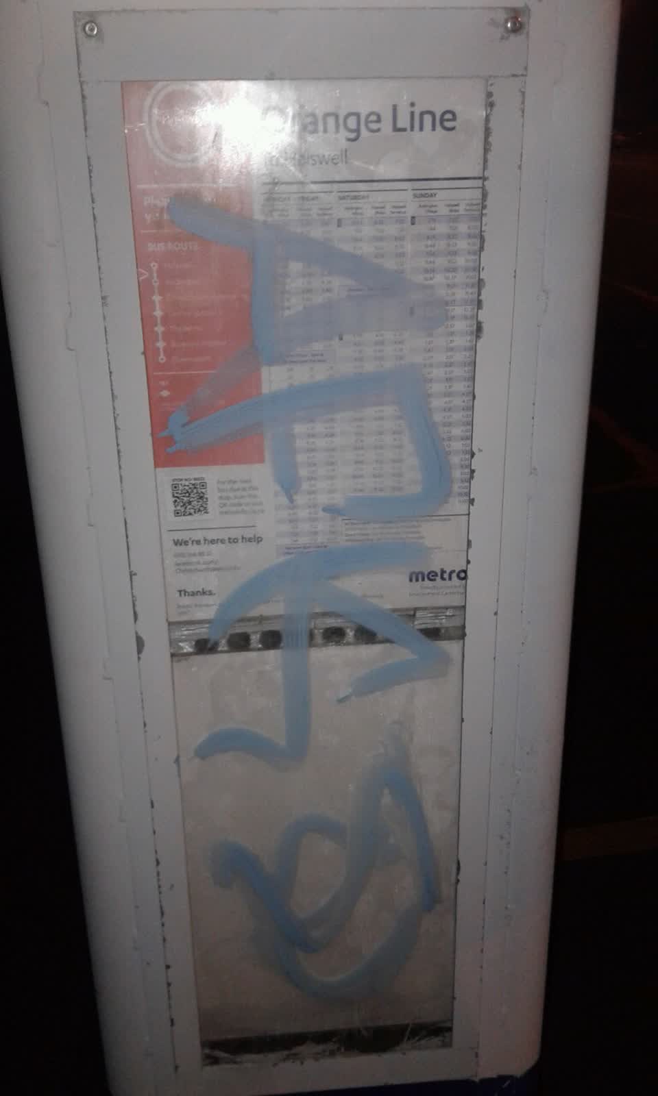 The photograph attached to this graffiti report