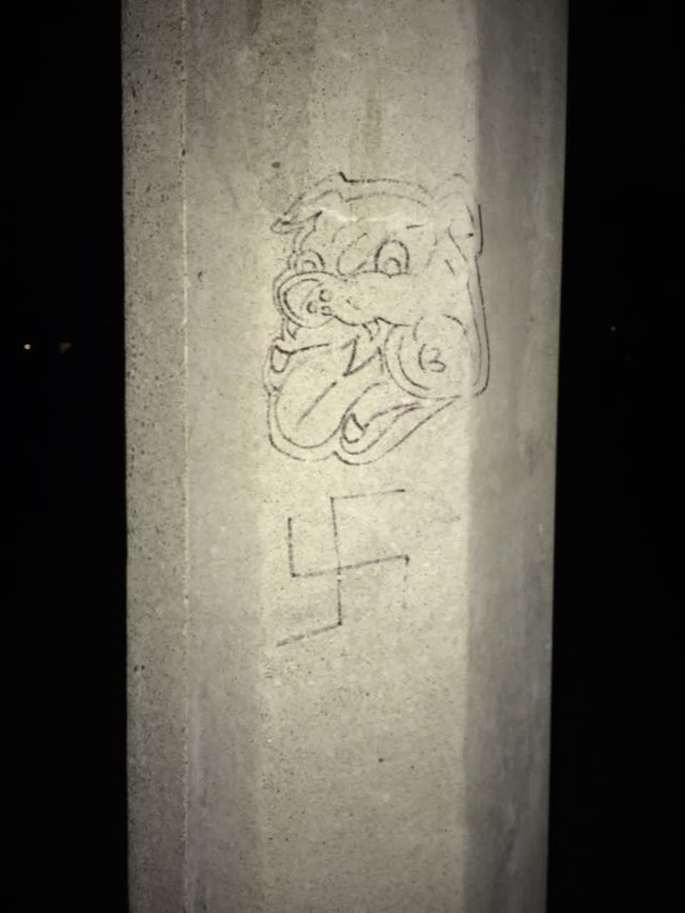 The photograph attached to this graffiti report