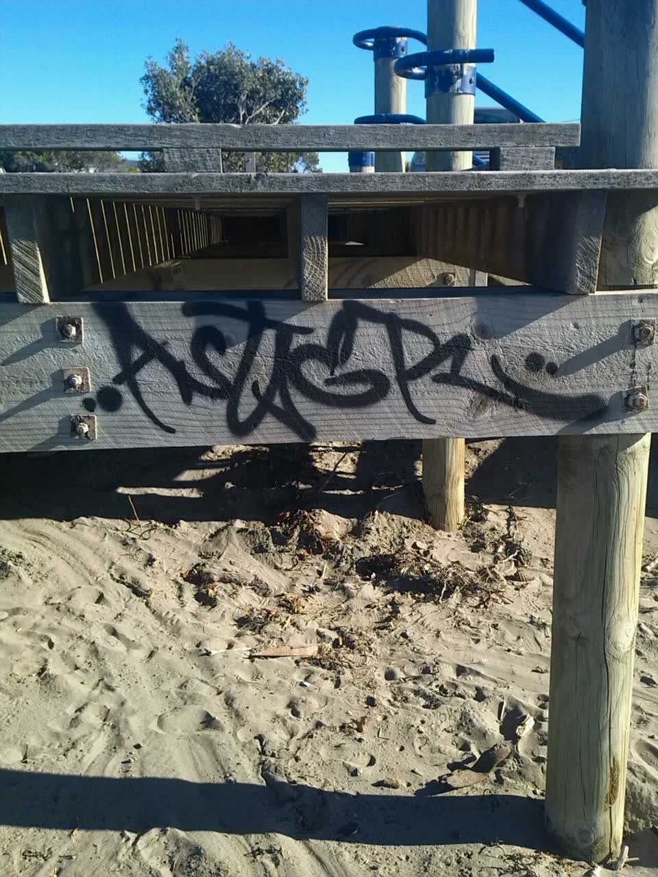 The photograph attached to this graffiti report