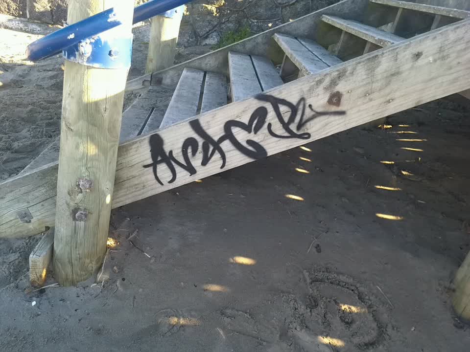 The photograph attached to this graffiti report