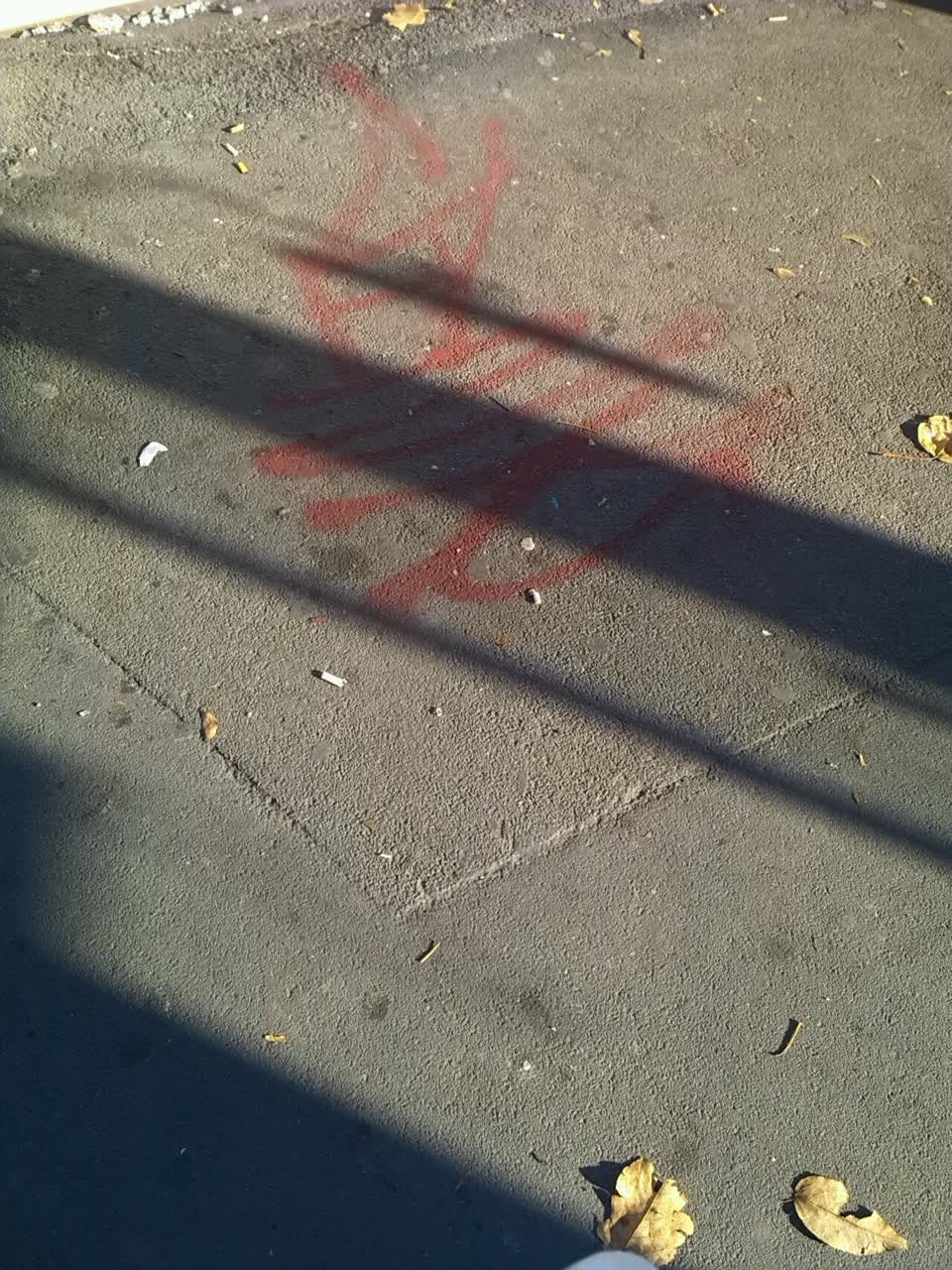 The photograph attached to this graffiti report