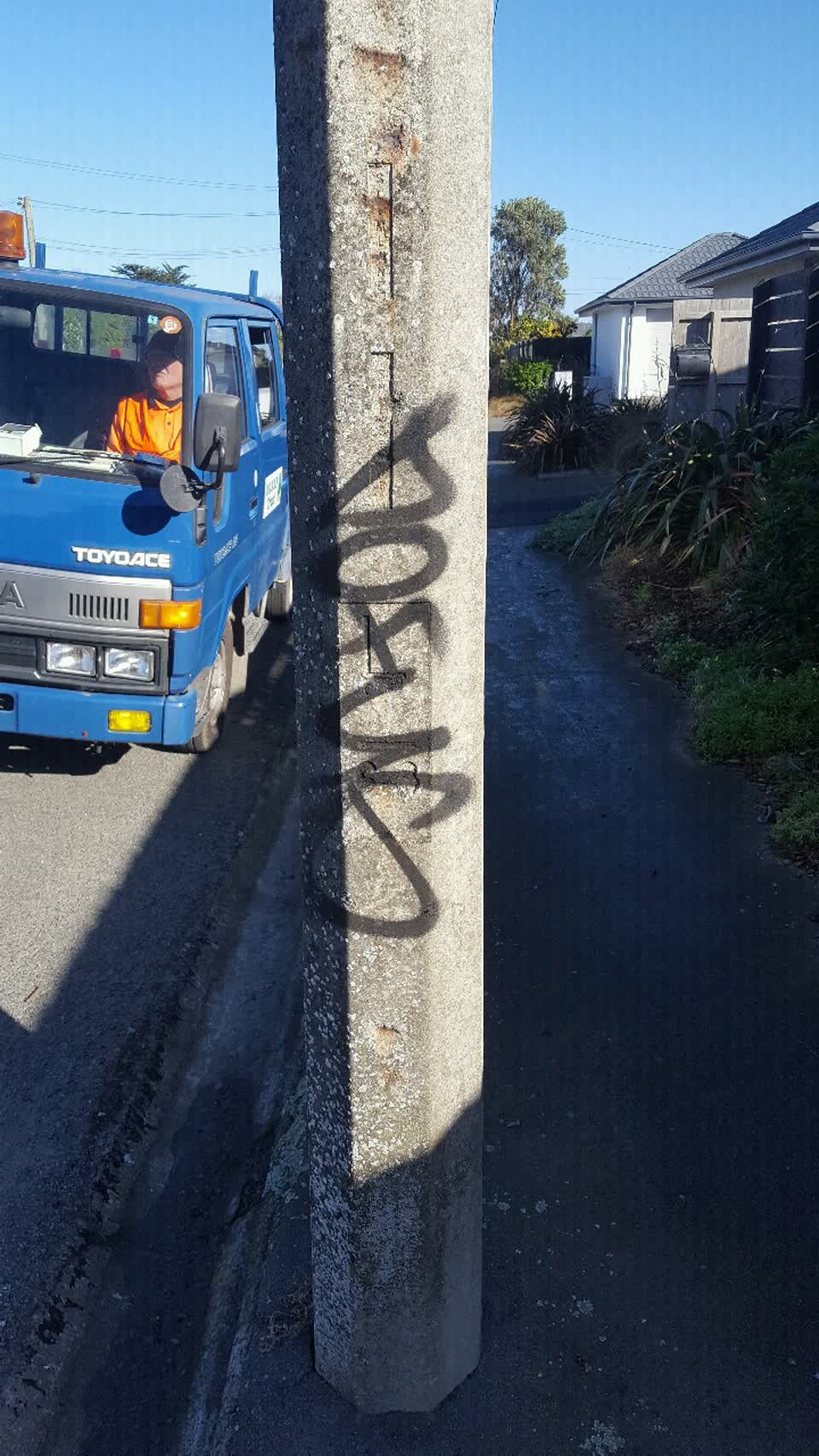 The photograph attached to this graffiti report