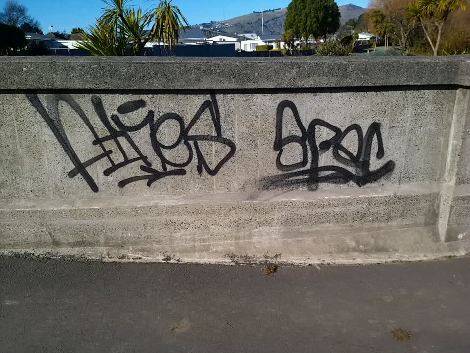 The photograph attached to this graffiti report
