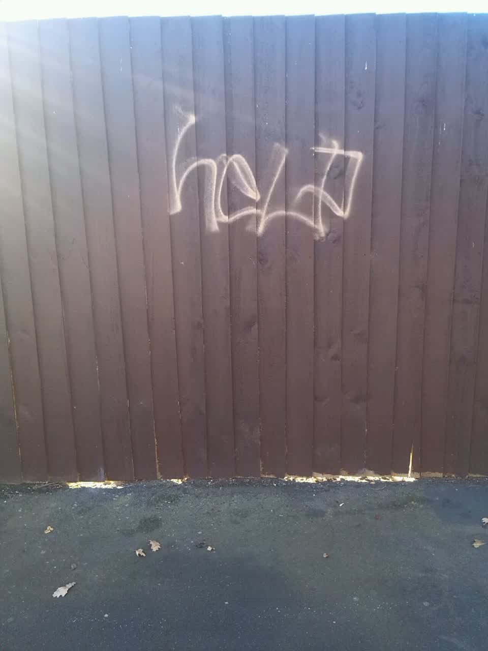 The photograph attached to this graffiti report