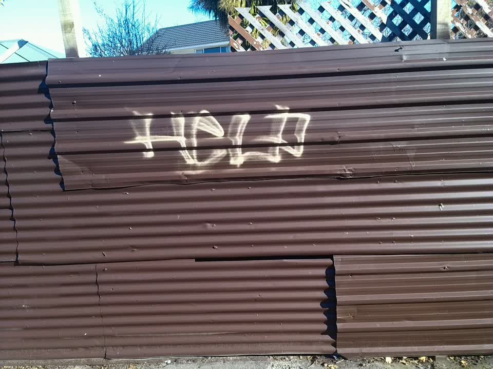 The photograph attached to this graffiti report