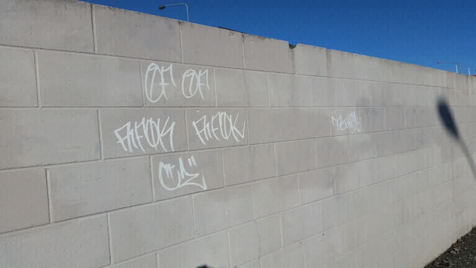 The photograph attached to this graffiti report
