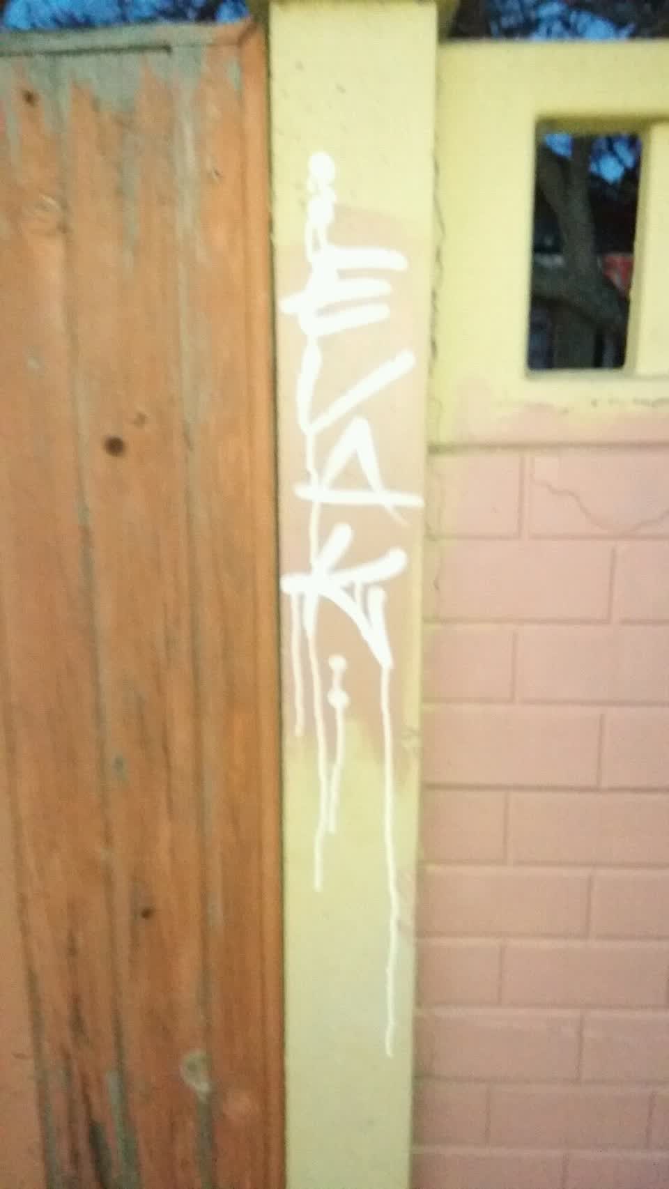 The photograph attached to this graffiti report