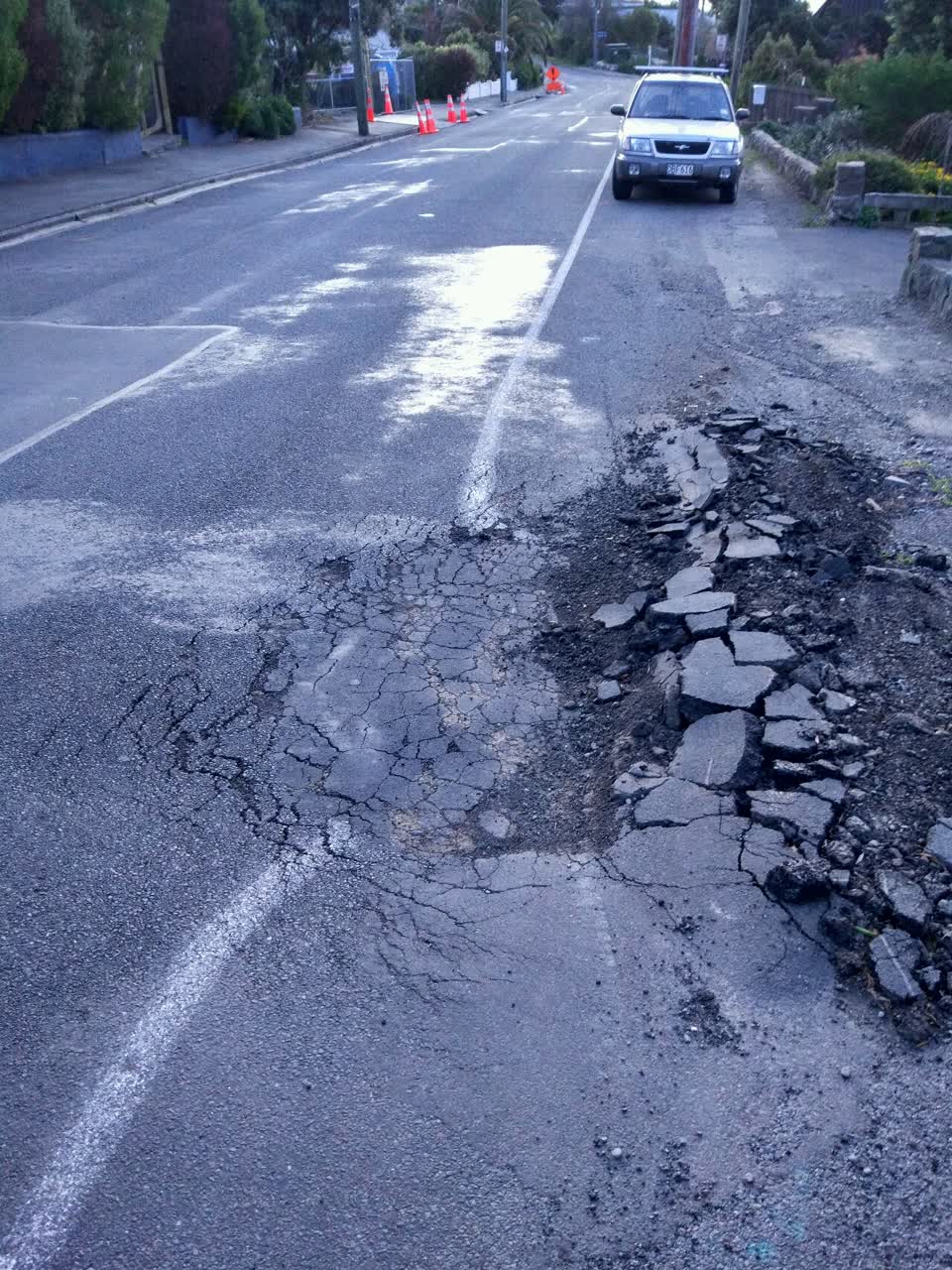 The photograph attached to this roading/streets report