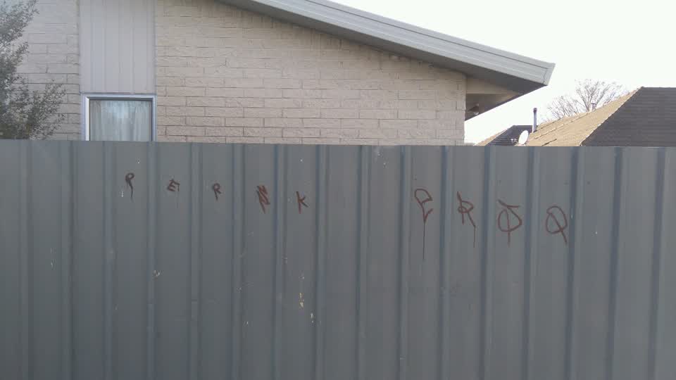 The photograph attached to this graffiti report