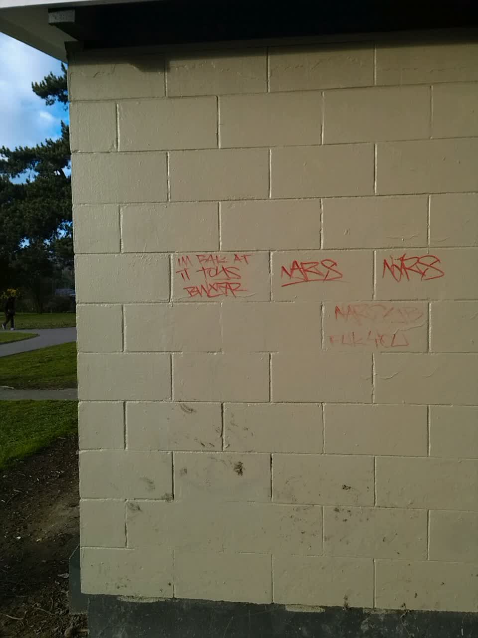 The photograph attached to this graffiti report