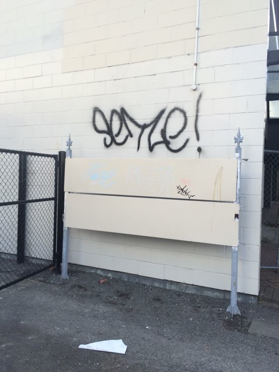 The photograph attached to this graffiti report