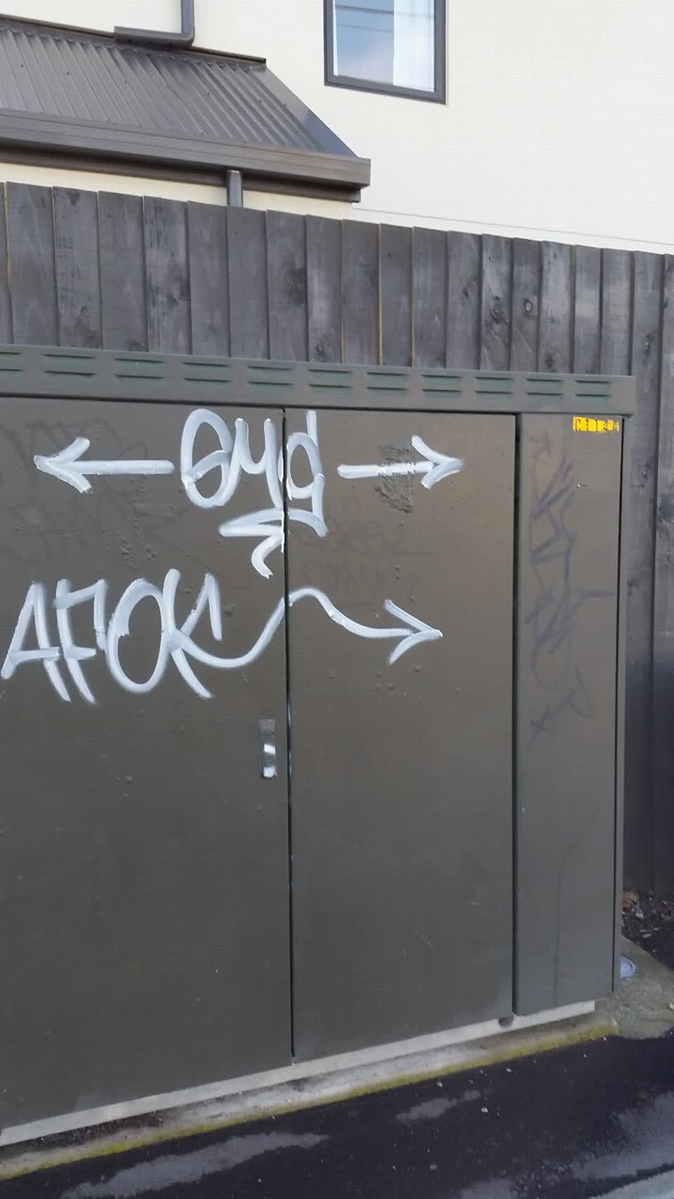 The photograph attached to this graffiti report