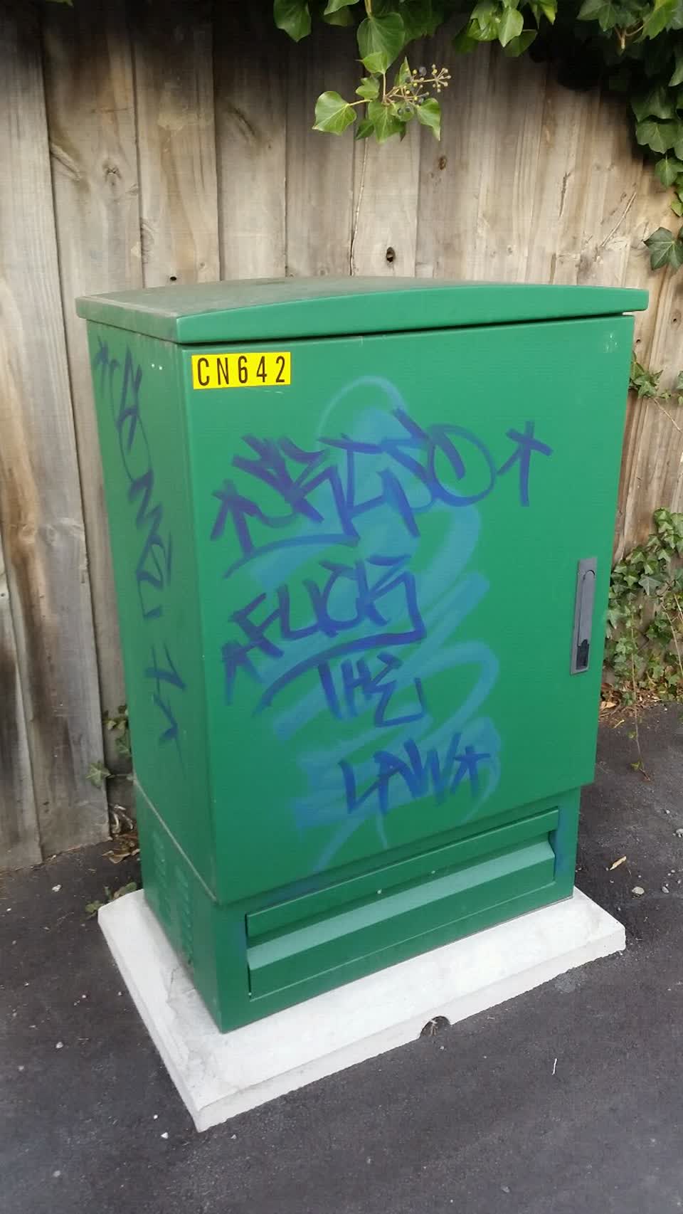 The photograph attached to this graffiti report
