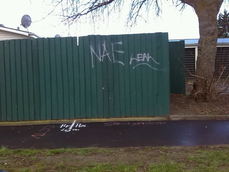 The photograph attached to this graffiti report