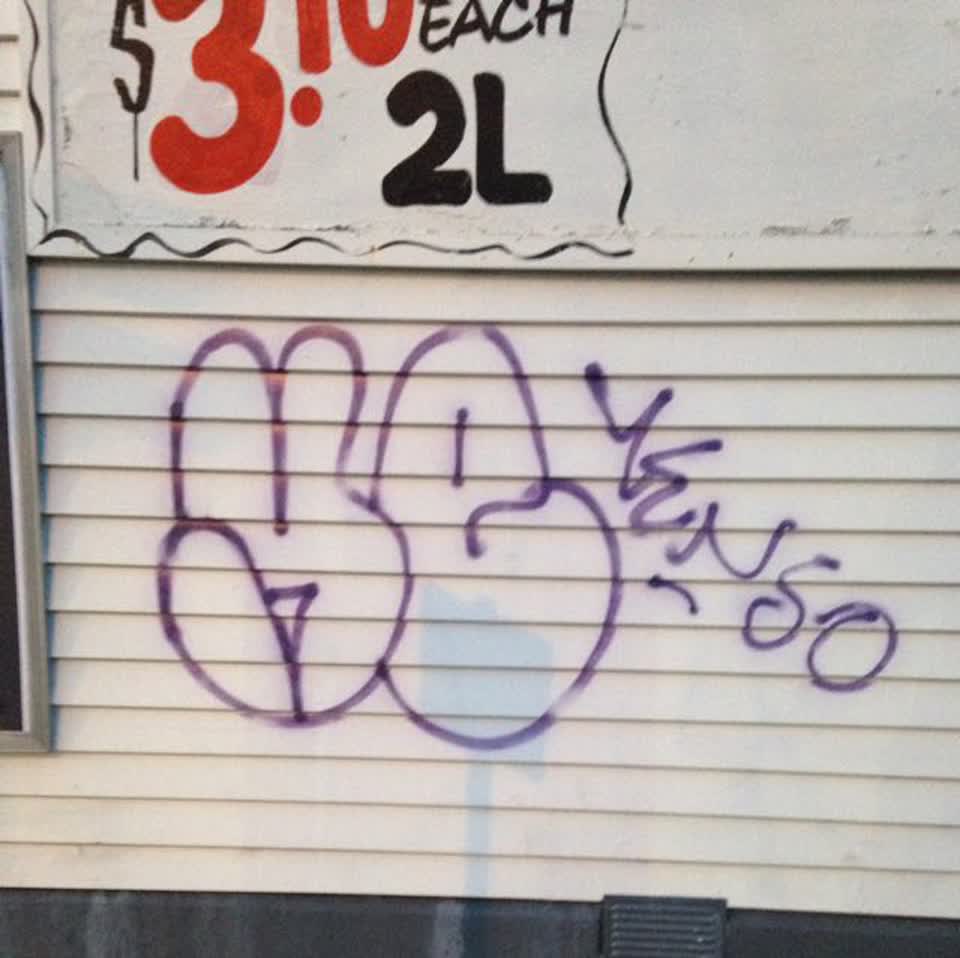 The photograph attached to this graffiti report