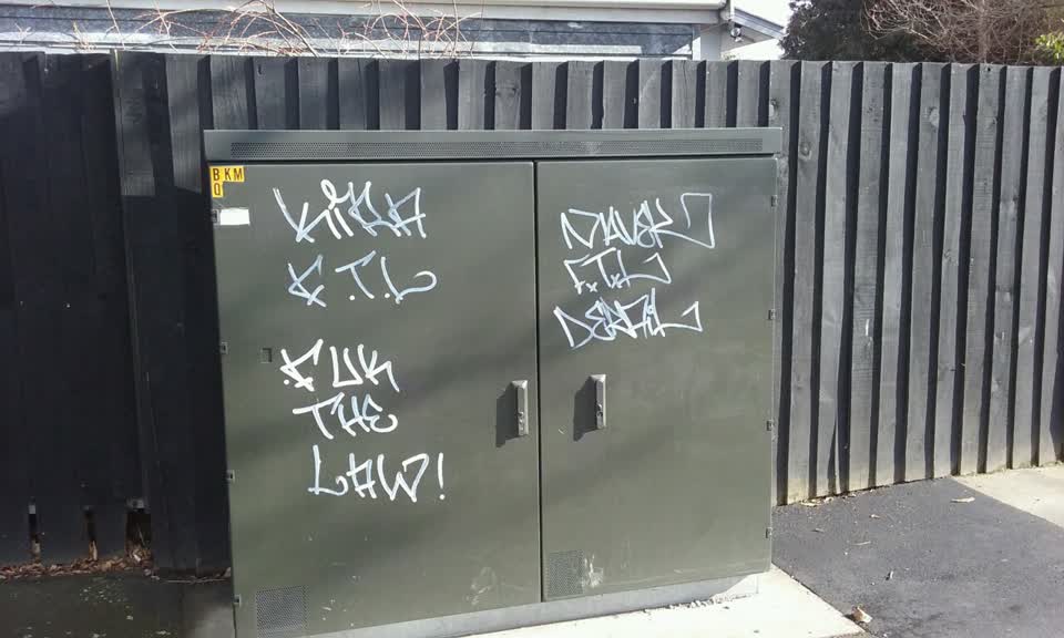 The photograph attached to this graffiti report