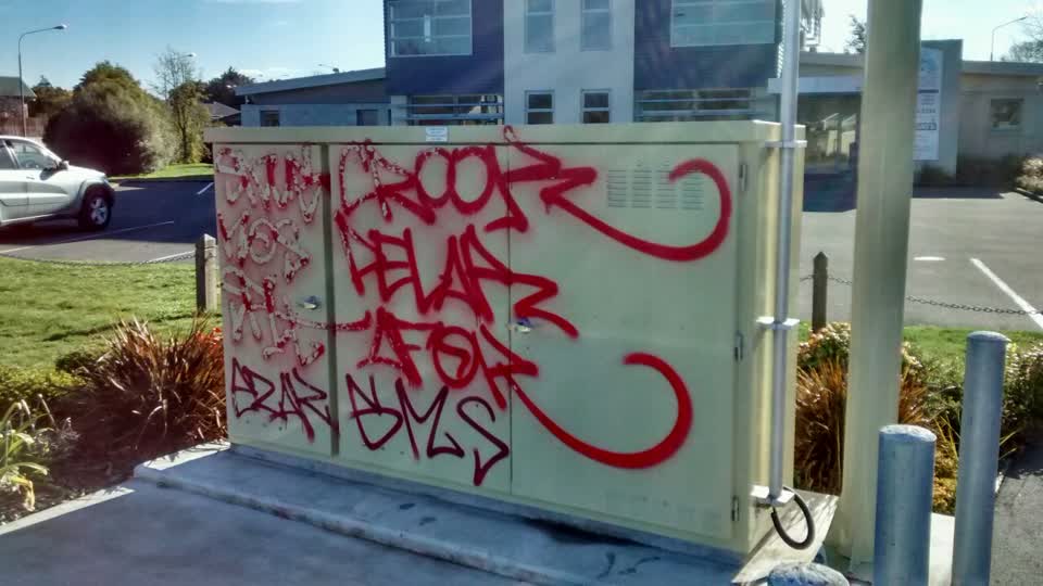 The photograph attached to this graffiti report