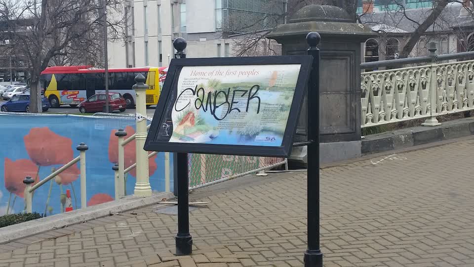 The photograph attached to this graffiti report