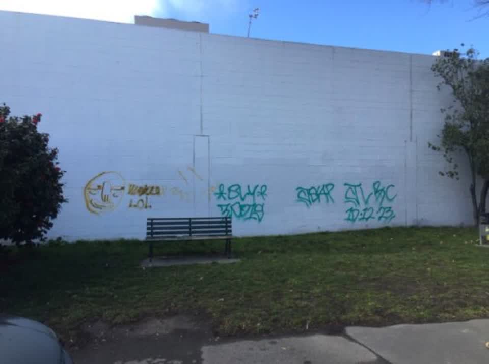The photograph attached to this graffiti report
