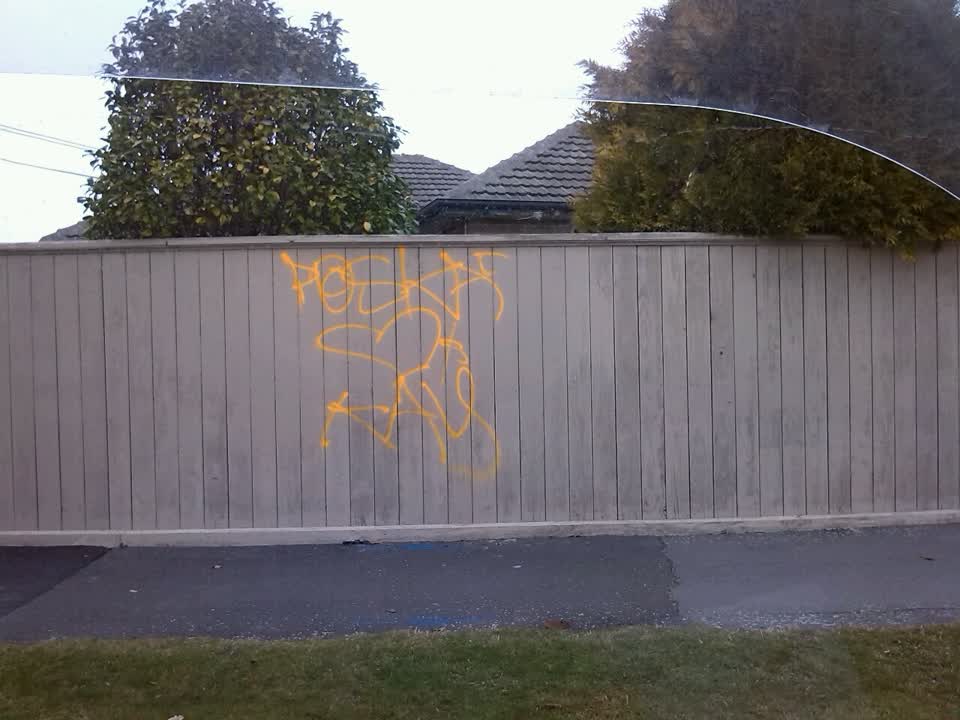The photograph attached to this graffiti report