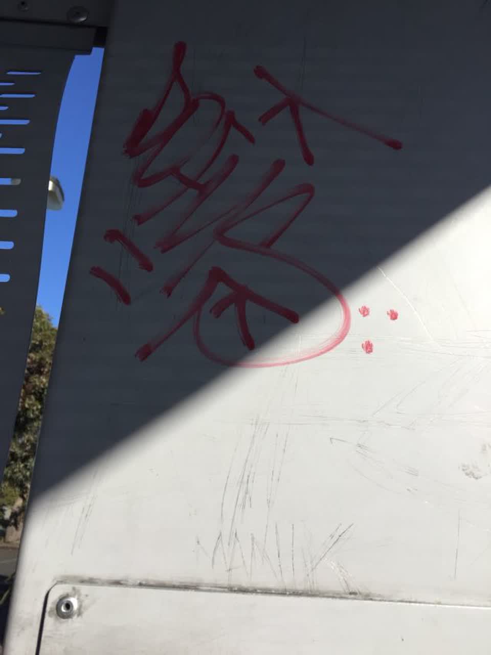 The photograph attached to this graffiti report