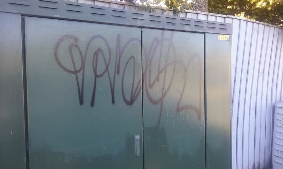 The photograph attached to this graffiti report