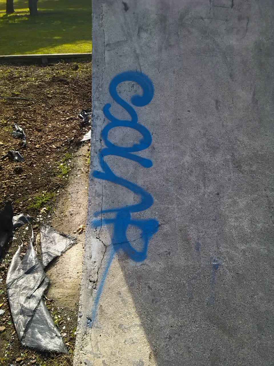 The photograph attached to this graffiti report
