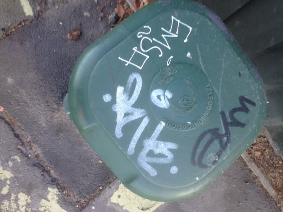 The photograph attached to this graffiti report