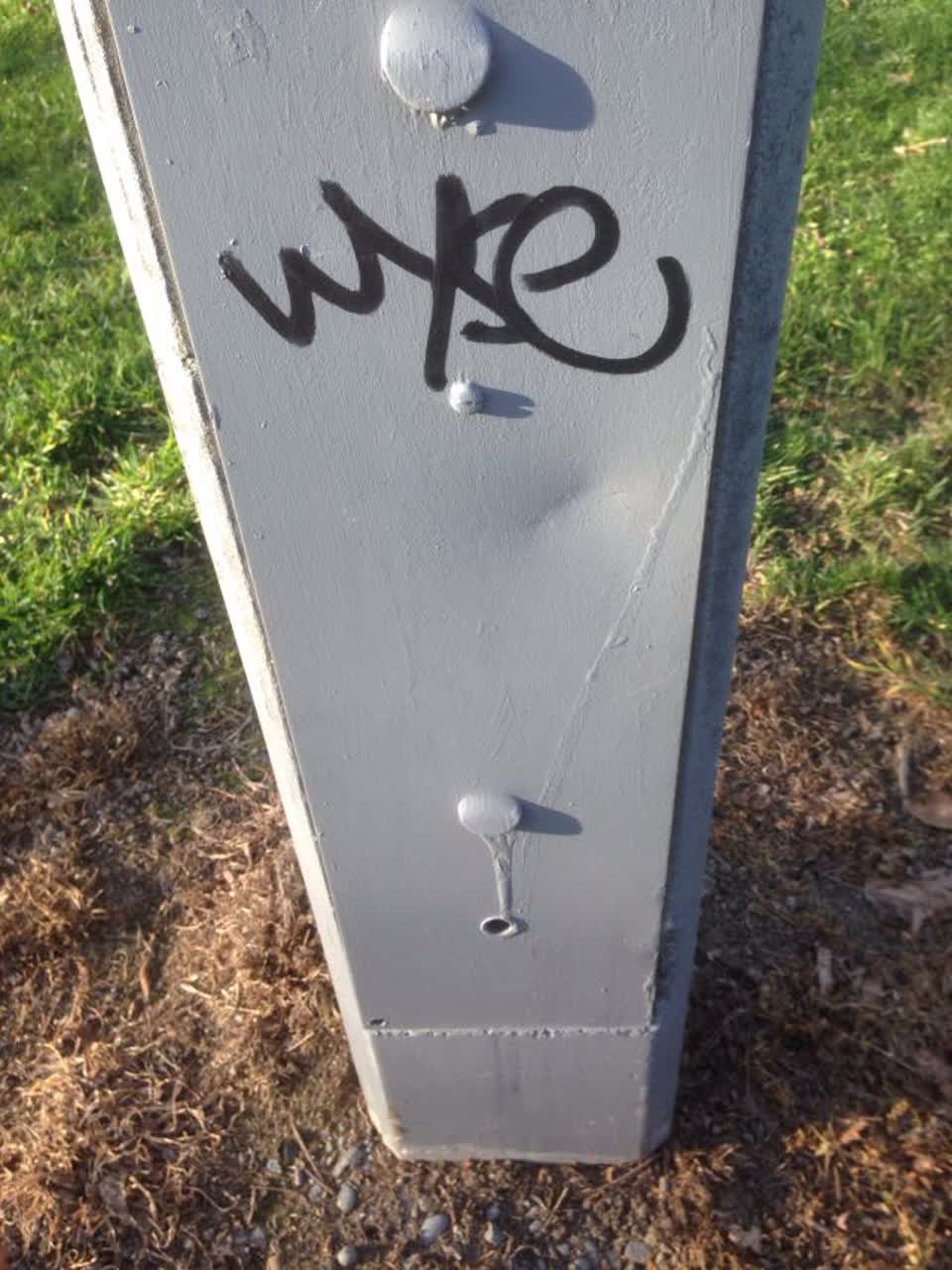 The photograph attached to this graffiti report